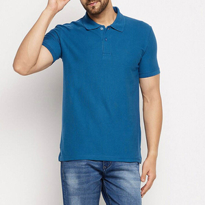 Polo décontracté en pur coton pour homme, grande taille, manches courtes, brodé, couleur unie - Product Image 2