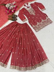 เปิดตัวชุดแต่งกายสำหรับปาร์ตี้ดีไซเนอร์ใหม่ดูยอดเยี่ยม, sharara plazzo และ dupatta <สไตล์แฟนซีแบบใหม่ - Product Image 5