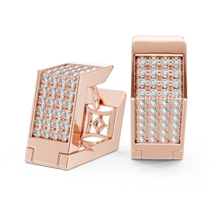 Exclusivo Juego de Aretes de Aro con Diamantes Cultivados en Laboratorio 2 en 1, Oro Blanco de 18 Quilates con Baño de Rodio, Corte Brillante, para Uso Diario y Eventos, para Mujer - Product Image 5