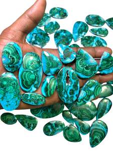 Lot en gros de cabochons de chrysocolle et malachite très demandés – Pierres précieuses en vrac de chrysocolle et malachite pour la lithothérapie - Product Image 3
