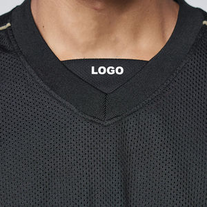 Jersey Deportivo Personalizado de Malla Básica, Estilo Urbano, Cuello en V, para Hombre, Transpirable, de Poliéster, para Gimnasio, Fabricante OEM - Product Image 5