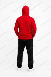 Sudadera con capucha de esqueleto para hombre, con cremallera completa, estampado gótico de calaveras y huesos, estilo streetwear de Halloween, con gráfico personalizado, roja - Product Image 4