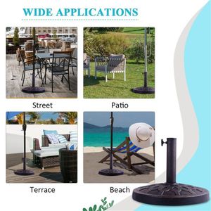 Base per Ombrellone da 18 Pollici in Bronzo Rinforzato, in Resina e Acciaio, con Stabilità di 30 libbre, Design Rotondo e Manopola Girevole per Hotel e Patii - Product Image 6