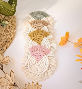 High Quality Macrame Coaster for Table Protection Decoration and Beverage Serving Boho Home Decor Table Accessory From India - Product Image 3