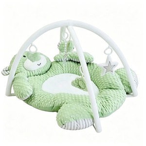 Tapis de jeu en peluche grenouille verte avec arche d'activités pour bébés de 0 à 24 mois, jouet doux unisexe - Product Image 6