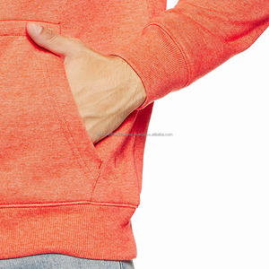 Sweat-shirts à capuche orange pour hommes grande taille, coton de haute qualité, vêtements décontractés unis, sweat-shirts d'hiver en vente - Product Image 6