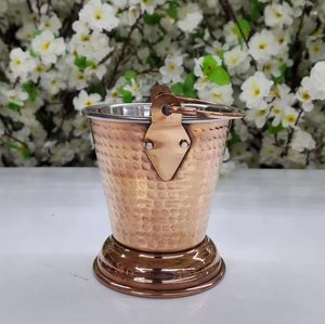 Venta al por mayor de accesorios de cocina de metal con mango de latón y cobre de 840 ml, platos de servicio para hoteles con logotipo personalizado, vajilla clásica. - Product Image 1
