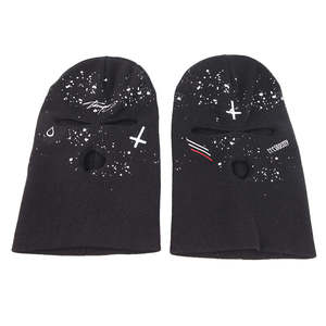 Cagoule de moto et de ski intégrale coupe-vent pour homme, en polyester noir uni, personnalisable avec logo, modèle 2025 - Product Image 6