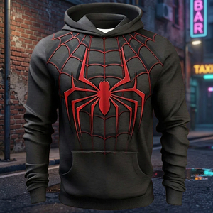 Custom Spider Pullover <b>Hoodie</b> Men's Loose Fit Knitted Sweatshirt Winter Wear <b>Halloween</b> Costume Custom Logo Design <b>Hoodie</b> - Product Image 5