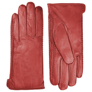 Winter Warm Soft Leather Wrist-Length Outdoor Gloves Plain Fashion Party Dress 100% Genuine High-Quality Eco-Friendly <b>Fur</b> Lined - Product Image 1