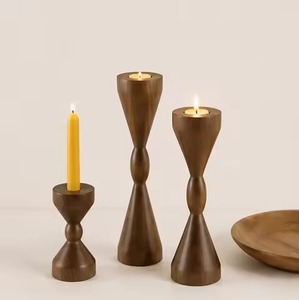 Elegante Portavelas de Madera, Pieza Decorativa Rústica para el Hogar y la Oficina - Product Image 2
