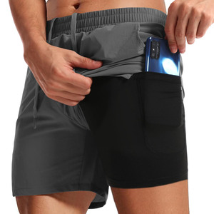 Pantalones cortos deportivos de algodón pesado de 440 g para hombre al por mayor, shorts deportivos rectos de malla con cordón para hombre, estilo urbano - Product Image 2