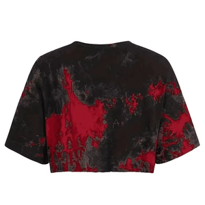 Top Corto Moderno y Elegante para Mujer, Transpirable, Estampado Sólido, de Algodón, Camiseta de Manga Corta para Verano - Product Image 2