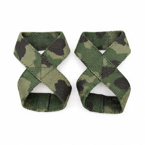 Sangles de levage en forme de 8 pour haltérophilie, support de poignet robuste en coton élastique et néoprène haute extensibilité - Product Image 1