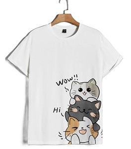 เสื้อยืดลายการ์ตูนอะนิเมะสำหรับผู้ชาย เสื้อยืดผ้าฝ้ายสีขาวพิมพ์ลายตัวการ์ตูนสุดเท่ เสื้อสตรีทแวร์แขนสั้นลำลอง - Product Image 4