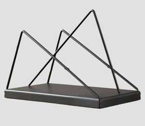 Support en métal noir, base rectangulaire, cadre en fil métallique triangulaire, organisateur géométrique, support moderne minimaliste pour serviettes, dossiers, magazines - Product Image 1