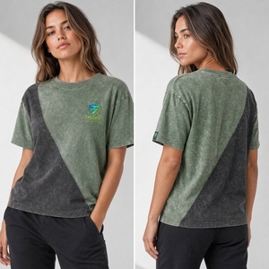 เสื้อยืดผ้าฝ้ายวินเทจฟอกสีสำหรับผู้หญิง ทรงโอเวอร์ไซส์ สไตล์ลำลอง สตรีทแวร์ แฟชั่น รับทำโลโก้ตามสั่ง ผู้ผลิตและจำหน่ายแบบ OEM ODM - Product Image 6