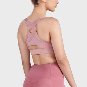 Nouveauté : soutien-gorge de sport côtelé recyclé pour femme, soutien-gorge de yoga à fort impact avec un design simple - Product Image 4