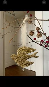 Adorno Navideño Colgante de Metal con Forma de Ángel, con Cuerda Roja y Blanca, Decoración Artesanal Tradicional, Forma Irregular - Product Image 5