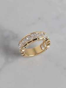 Anillo de Diamantes Color Oro, Corte Ovalado, Banda Eterna Ancha, Joyería de Boda para Mujer, Joyería, Gafas, Relojes y Accesorios>Fine Jewelr - Product Image 2