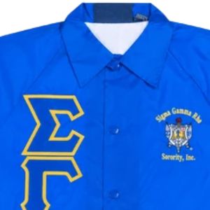 Veste coupe-vent brodée Sigma Gamma Rho, veste personnalisée avec lettres grecques, veste de sororité pour femmes, boutons pression, vêtements de sport légers - Product Image 3