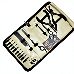 Outils de coiffure, couleur noire, acier inoxydable, kit d'outils pour extensions de cheveux avec pinces, ciseaux, clips et boucles pour usage en salon - Product Image 3