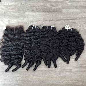 Fancy Curly Matching Closure 5by5 Extensions de vrais cheveux humains de couleur naturelle - Product Image 4