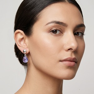 Natural Tanzanite Violet Faceted Gemstone 925 <b>Silver</b> Prong Setting Round Stud <b>Tops</b> Delicate Drop Jewelry <b>for</b> <b>Women</b> Minimalist - Product Image 6