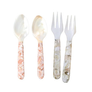 Ensemble de fourchettes et cuillères à dessert en nacre à long manche, ensemble de service pour caviar, vente en gros du Vietnam - Product Image 1
