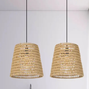 Boho Modern Industrial Adjustable Hemp Rope Woven Pendant <b>Ceiling</b> Lamp - Product Image 4