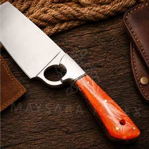 High Quality Custom Handmade Damascus Steel Chef Knives American Flag Bone Wood Handle - Product Image 2