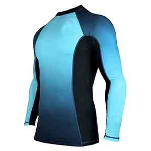 เสื้อแรชการ์ดแบบยูนิเซ็กซ์ โพลีเอสเตอร์ ไนลอน แห้งเร็ว ต้านเชื้อแบคทีเรีย ระบายอากาศได้ดี พิมพ์ลายสกรีน แบบรีดร้อน แขนยาว รับผลิตแบบ OEM - Product Image 3