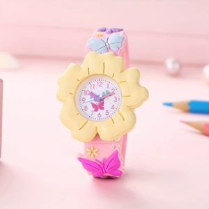Cute Cartoon Unicorn Silicone Children's Watch Fashion <b>Flower</b>-Shaped Kids Quartz Watches - Product Image 5