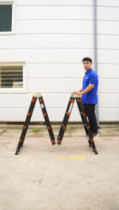 VIETLADDERS NVLG-45 Industrial 4-<b>Step</b> Aluminum Folding Ladder 300 Lbs Load Capacity Modern Design Portable for Warehouse - Product Image 5