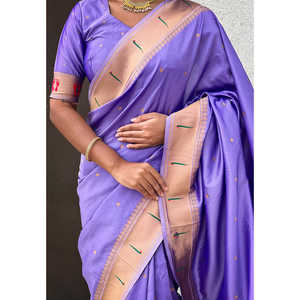 ผ้าไหมมาลาลักมี ปาธานี ลายลาเวนเดอร์ แบรนด์อีลิท วีฟส์ น้ำหนัก 650 กรัม เสื้อผ้าอินเดียและปากีสถาน - Product Image 2