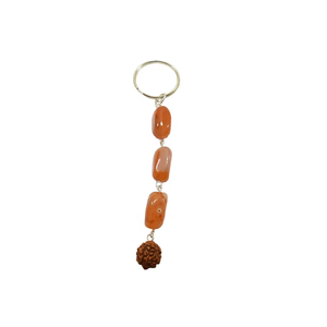High quality Crystal Keychain Red Carnelian Rudraksha cube <b>key</b> <b>chain</b> Natural Stone <b>Key</b> <b>Holder</b> Gifts for Women <b>Key</b> <b>Chain</b> - Product Image 3