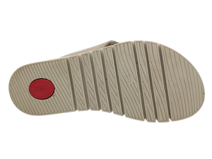 Sandalias Deslizantes de Cuero Beige con Amortiguación de Aire, Punta Abierta, Antideslizantes, Zapatos de Verano con Suela de Goma, Estilo Slip-On - Product Image 4