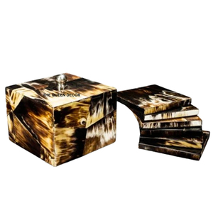 Sous-verres décoratifs carrés pour la maison, l'hôtel, les mariages et les fêtes, lot de 6 sous-verres en pierre noire. - Product Image 4