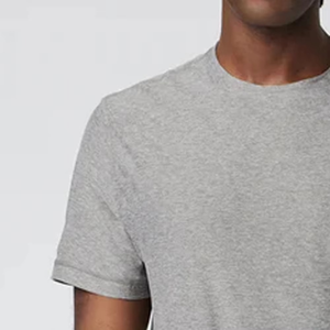 Camiseta de Hombre Gris Jaspeado con Logotipo Personalizado, Algodón Ultra Suave Premium, Cuello Redondo Informal, Manga Corta, Estilo Urbano Minimalista para Verano - Product Image 4