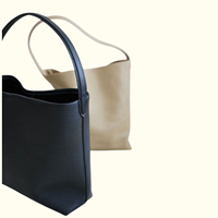 Tas Tote Kulit Asli Minimalis Vintage Wanita Model Bucket Hitam Fashion Tas Selempang Bahu Tunggal Berkualitas Tinggi Musim Gugur Musim Dingin Musim Panas