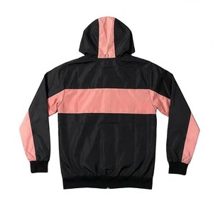 Wholesales Custom Logo Black Men's Nylon <b>Wind</b> <b>Breaker</b> Pink Panel With Pants Sets For Summer Vintage Set Streetwear Zipper Jacket - Product Image 3