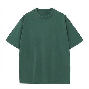 เสื้อยืดคอกลมแขนสั้นโอเวอร์ไซซ์สีชมพูสำหรับผู้ชายลำลองสีทึบผ้าคอตตอนพอดีตัว - Product Image 5