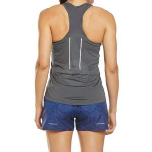 Débardeur de performance gris pour femme, dos nageur, sans manches, anti-humidité, pour le sport, fournisseur en gros - Product Image 2