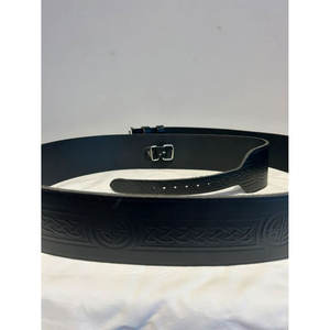 Cinturón de Cuero Negro Grabado 2026, Ajustable, Tradicional, de Primera Calidad, para Kilt de Highlanders, Venta al Por Mayor - Product Image 2