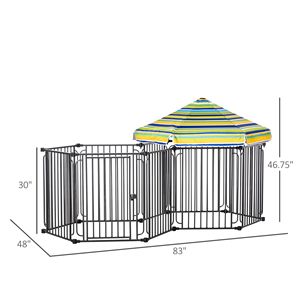 Recinto per Animali Domestici con Motivo a Tinta Unita per Cani di Piccola e Media Taglia, 120 cm di Altezza con Porta e Copertura Rimovibile, per Uso Interno ed Esterno, Adatto anche per Maiali - Product Image 3