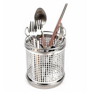 Porte-ustensiles rond en acier inoxydable pour la cuisine, organisateur durable et moderne - Product Image 1