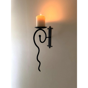 Vintage Iron <b>Metal</b> Wall Mounted <b>Candle</b> <b>Holder</b> <b>Black</b> Finished Perfect For Home Event Bedroom Holiday Lighting Decoration - Product Image 4