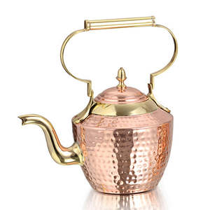 Bold Blossom Traditional Hand-Engraved Copper <b>Tea</b> <b>Set</b> 500ml Capacity Magnificent Antique Elegance Collectors Piece - Product Image 6