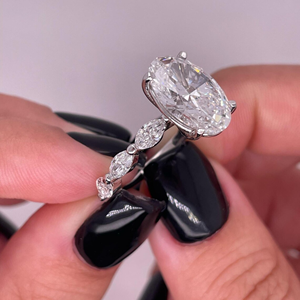 IGI Certified Oval Cut Lab Grown <b>Diamond</b> Engagement <b>Ring</b> in 14K Gold IGI Certified Luxury Wedding Bridal Jewelry for Women - Product Image 6
