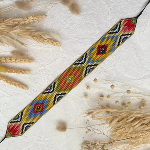 Collier ras du cou tendance à perles géométriques, style bohème tribal multicolore, collier large en perles de rocaille, collier folklorique ukrainien tissé, CADEAU - Product Image 6